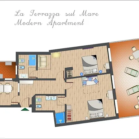 아파트 La Terrazza Sul Mare Modern 아치카스텔로